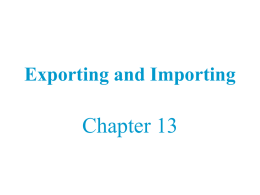 Exporting and Importing