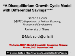 A disequilibrium growth cycle model with differential savings