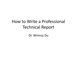 How to Write a Technical Professional Report