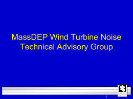MassDEP Wind Turbine Noise Technical Advisory Group