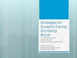 Strategies for Advising Students Facing Academic Stumbling Blocks
