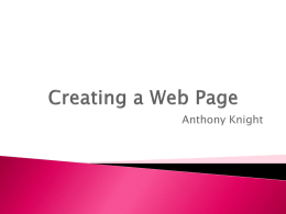 Creating a Webpage Power Point