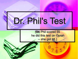 DrPhilTest Personality Type