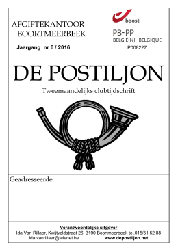 laatste clubblad - DE POSTILJON Boortmeerbeek