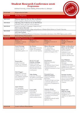 Programma - Student Research Conference