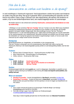 H&oacute;e doe ik dat, communiceren en werken met kinderen in de opvang?