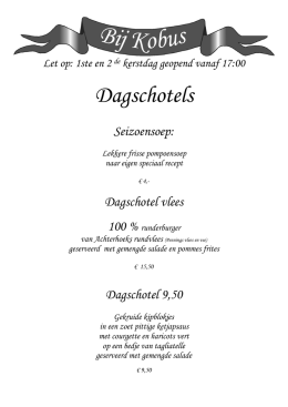 week menu - Bij Kobus