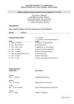 Agenda commissie WCE 31 oktober
