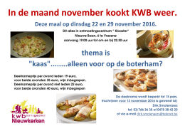 Dinsdag 22 - KWB kookt! - KWB Nieuwkerken-Waas