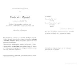 Maria Van Mensel - Van Hove Begrafenissen