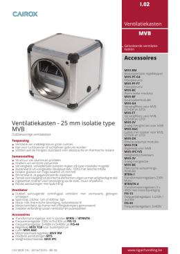 Ventilatiekasten - 25 mm isolatie type MVB
