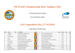 9th World Championship Boat Angling Clubs 3rd Competition Day