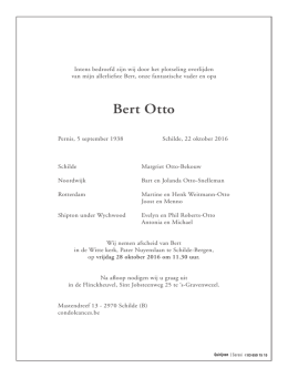 Bert Otto - Familiebericht
