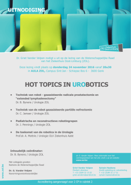 hot topics in urobotics - Ziekenhuis Oost