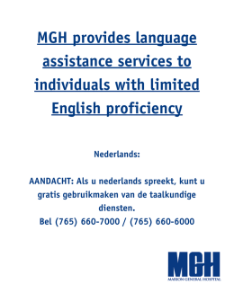 MGH provides language assistance services to individuals with
