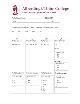 Profielkeuze vwo 4 2009-2010