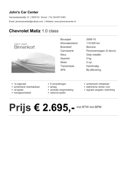 Chevrolet Matiz 1.0 class