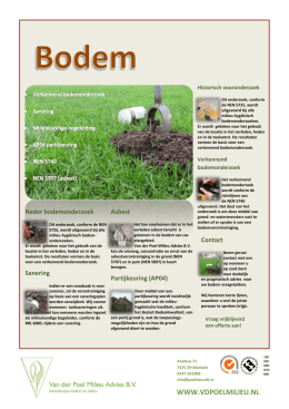 Productblad Bodem - Van der Poel Milieu BV