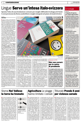 Lingue Serve un`intesa italo-svizzera, Corriere del Ticino, 25