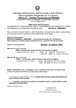 calendario - USP (ex CSA) di Firenze
