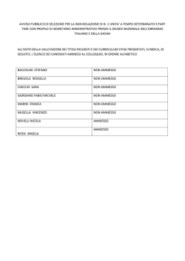 elenco dei candidati ammessi al colloquio