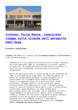 Crotone: Forza Nuova, comunicato stampa sulla vicenda dell