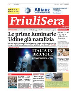 Le prime luminarie Udine gi&agrave; natalizia