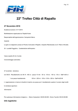 22° Trofeo Città di Rapallo
