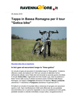 Tappa in Bassa Romagna per il tour "Gotica bike"