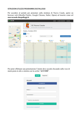 Per accedere al portale per prenotare sulla struttura di Nuova