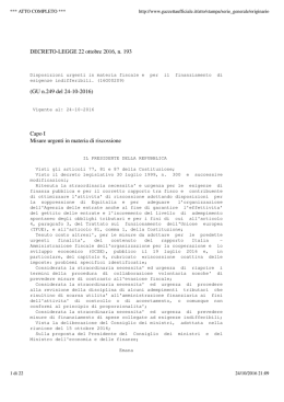 Decreto Legge 22 ottobre 2016, n. 193