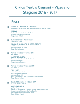 Civico Teatro Cagnoni – Vigevano Stagione 2016 – 2017