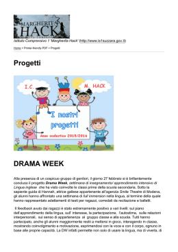 Progetti DRAMA WEEK - Istituto Comprensivo 1 `Margherita Hack`