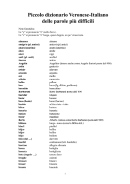 Piccolo dizionario Veronese-Italiano delle parole
