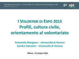 Profili, cultura civile, orientamento al volontariato