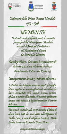 Scarica la Locandina per maggiori informazioni