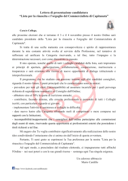Lettera del Presidente