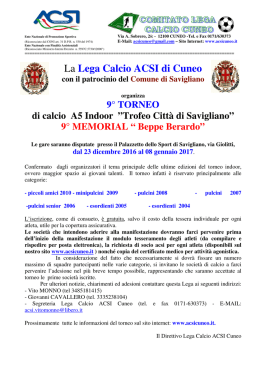 La Lega Calcio ACSI di Cuneo