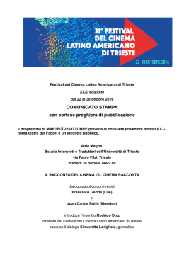 Programma di martedì 25 ottobre - Festival del Cinema Latino