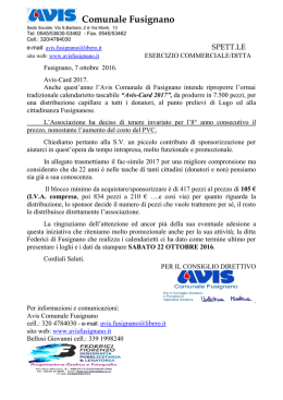 Avis-Card 2017 - AVIS Fusignano