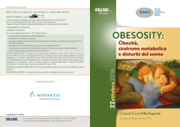 22 ottobre: incontro su obesità e disturbi del sonno