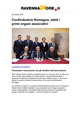 Confindustria Romagna, eletti i primi organi