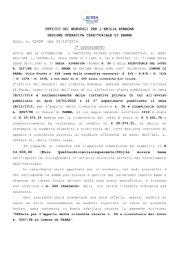 Avviso di trattativa privata per la sistemazione della rivendita