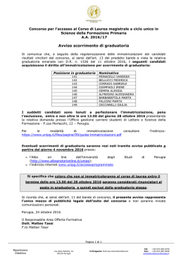 1° scorrimento Sc.Biologiche - Università degli Studi di Perugia