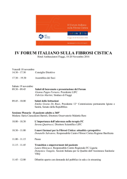iv forum italiano sulla fibrosi cistica