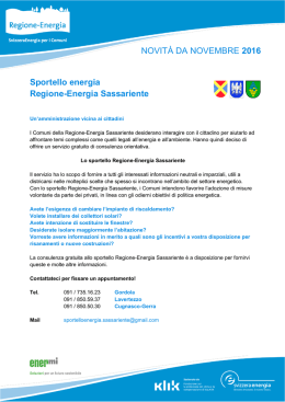 Sportello energia Regione-Energia Sassariente