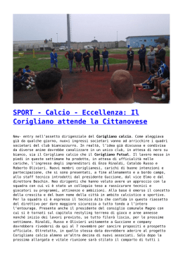 SPORT - Calcio - Eccellenza - Il Gazzettino della Calabria