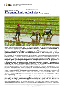 Il Vietnam ei fondi per l`agricoltura