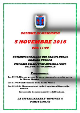 5 novembre 2016 - Comune di Maierato