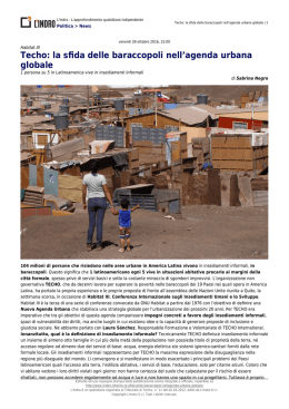 Techo: la sfida delle baraccopoli nell`agenda urbana globale
